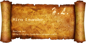 Hirn Leander névjegykártya